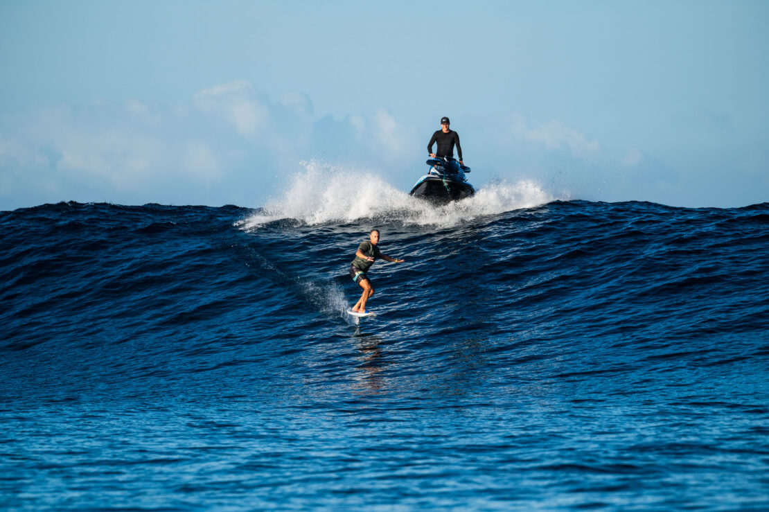 foiling jet ski tow in namotu