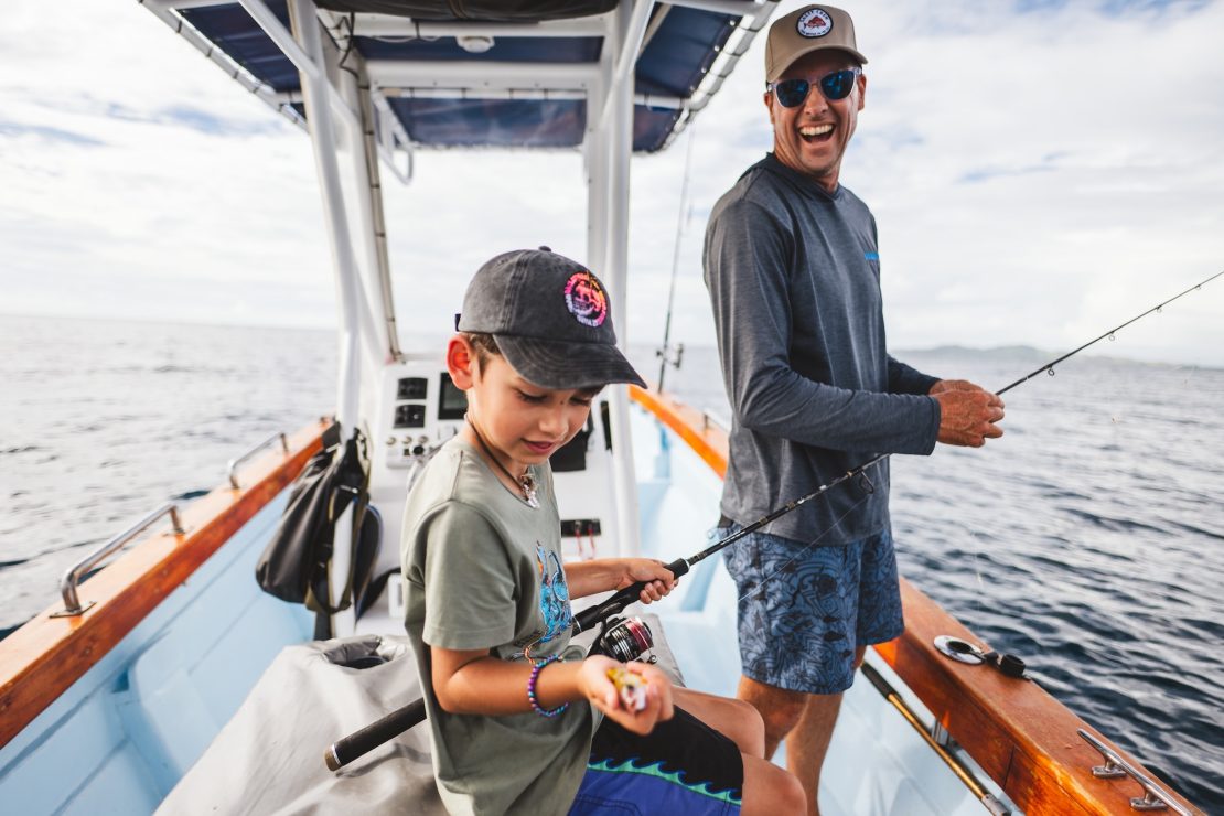 kids fishing in fiji