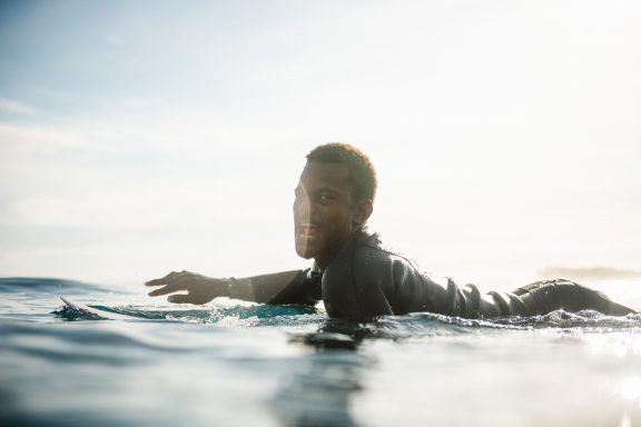 Namotu surf guide, Api Tibinaliva competed in the Druku Memorial surf contest for the title of "King of Cloudbreak."